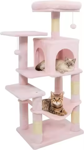 44 Inch Multi-Level Cat Tree Tower for Indoor Cats, Cat Activity Center with Sisal Scratching Posts,