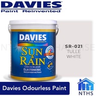 ❉♛DAVIES Sun &amp; Rain Premium Odourless Elastomeric Paint 4L - SR-021 Tulle White