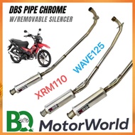 DBS Pipe Chrome W/removable XRM110/wave100/rusi 100/rusi110/sym/xrm 125/wave125
