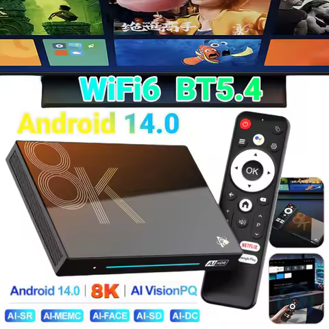 H96 Max M9S Smart TV Box Android 14.0 WiFi6 BT5.4 Octa-Core 8K H.265 1000M LAN USB 3.0 Android TV Bo