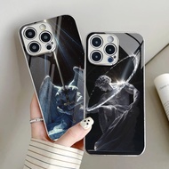 Angel Perseu azrael Silver Electroplated Glass Phone Case For Iphone 16 16e 15 Pro Max 14 13 12 Mini