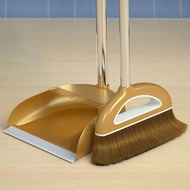 Magic Broom and Dustpan Set Multifunction Stainless Steel Sweeper Wiper Dense Bristles Plastic Sweep