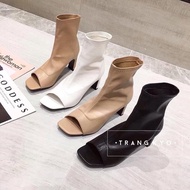 7cm open-toed turtleneck boots