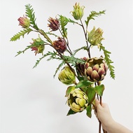 Artichoke Artificial Tropical Plants Cynara Scolymus Home Living Room Decoration Flowers Bridal Wedd