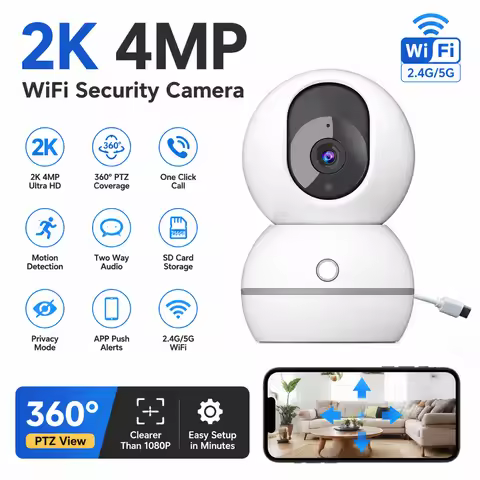 2K 5MP Baby Monitor with One-Touch Video Call WiFi Indoor Pet Camera with Auto Tracking Two-Way Audi