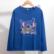 13 Years Girl Clothes T Shirt Tiktok Big kids Big kids Long Sleeve T-shirts Cartoon Stitch Print Unisex Basic Design Baju Budak Perempuan 12 Tahun Lengan Panjang 原宿T恤