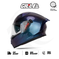 【EAGLE SPEED】GILLE FULL FACE HELMET GTS V1 GLOSSY CHAMELEON BLUE PURPLE DUAL VISOR ORIGINAL MOTOR