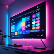 Lampu Latar LED TV 5M dengan Jalur Lampu, Kawalan Aplikasi Bluetooth, Penyelarasan Muzik, Warna RGB 