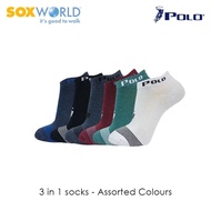 [SOXWORLD] Polo Haus Men's Ankle Sport Socks by Sox World (3 Pcs) 25-3249