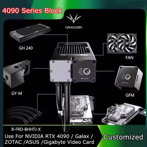 Bykski Granzon AIO 4090 GPU Cooler Kit For NVIDIA RTX 4090 / Galax / ZOTAC/ASUS /Gigabyte Video Card