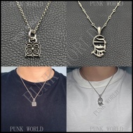 Silver 925 Butterfly Flower Sanskrit Necklace Retro Punk Rock Jewelry Street Hip-Hop Accessories Val
