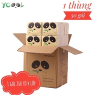 (Hàng Chuẩn) Thùng 30 gói Giấy ăn giấy gấu trúc khăn giấy tre YCOOL 1 thùng 30 gói 4 lớp 260 tờ