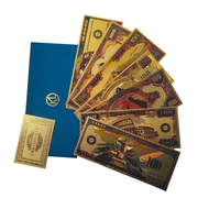 high-quality 2025 7pcs The Seven World Miracle Architecture 100 US Dollar Gold Banknotes Collection 