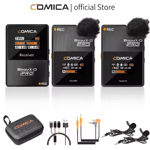 COMICA BoomX-D Pro 2.4GHZ Dual-channel Wireless Lapel Microphone Professional Microphone For Camera 