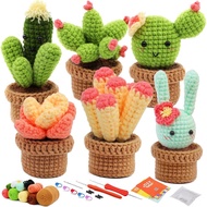 Kit Crochet Tumbuhan WONVOC, Kit Crochet Tumbuhan untuk Pemula, Kit Crochet untuk Dewasa, dengan Mat