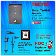 Tecno TWH800 Instant Water Heater With Classicla TS7009BK Rain Shower [ FREE Replace Installation ]