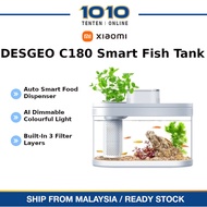 DESGEO C Series Smart Water Fish Tank C180 [Amphibian Eco-Aquarium | Built-In 3 Filter Layers | Mijia APP Control]