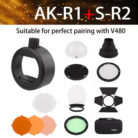 Suitable for AK-R1+S-2 Snoot, color filter, reflector, honeycomb, diffuse ball kit, suitable for AD2