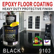 Mici 9103 STANDARD BLACK ( 5 LITRES ) EPOXY FLOOR COATING  / CAT EPOXY LANTAI