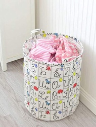 43l兒童洗衣籃,字母設計收納箱,適用於玩具和衣物,具有防水塗層和手柄