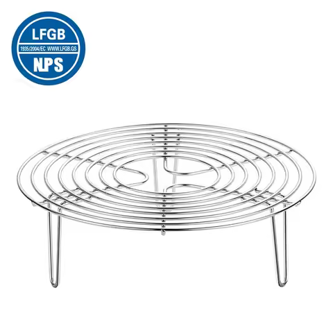 LFGB Certification 304 Stainless Steel Kitchen Steaming Rack Ultra Large 22cm 24cm 28cm Steamer with