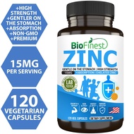 Biofinest Zinc 15mg Supplement - Chelated Gentler Fast Absorption - DNA Energy Skin Acne Cleanse Eye