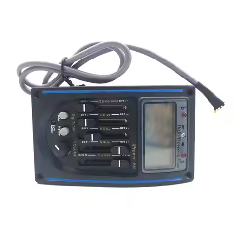 LC-5/4 Band Acoustic Guitar Preamp EQ Equalizer EQ Preamp Guitar Tuner System With LCD Tuner 5 Band 