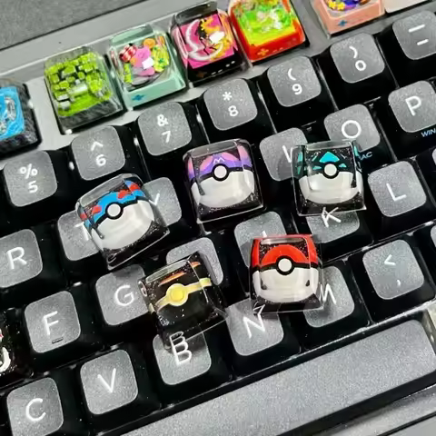 Pokeball Pokemon Keycap Pokemon Ball Mechanical Keyboard Resin Transparent Keycap Great Master Ultra