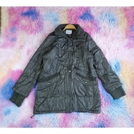 THEORIA Brand size LL Gray Padded Winter Coat Army Green. Front Snap Button Work Chest 42 Length 32 