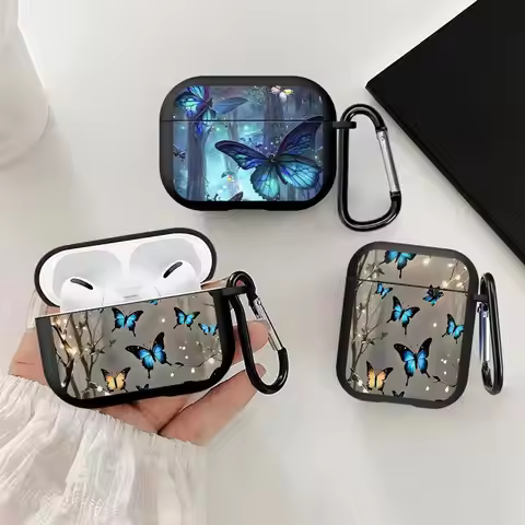 Cartoon Butterfly Pattern Earphone Cases Cover Case For Airpods 2 Pro 1 3 Pro2 4 Pro3