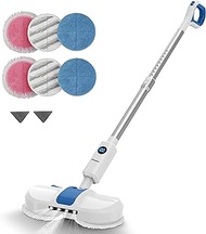 Electric Mop, Cordless Spin Mop for Floor Cleaning, AlfaBot S1 Cordless Mop with Water Sprayer and LED Headlight, Super Quite &amp; Rechargeable Floor Scrubber for Hardwood Floor Tile &amp; Laminate Floors