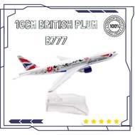Koleksi Kapal Terbang Diecast Pesawat 16cm Aircraft Boeing B777 British Airways Plum Airplane Alloy 