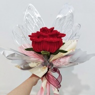 [Free Wish Card] Finished Product 40cm Giant Rose Chenille Flower Bouquet Graduation Farewell Weddin
