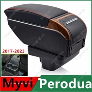 Perodua New Myvi Arm Rest Car Armrest USB Port Console Organizer Storage Box Middle Cup Holder Ashtr