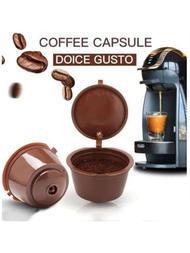 可重複使用的咖啡膠囊過濾杯適用於雀巢 Dolce Gusto,帶可再填充膠囊和勺子刷過濾籃,兼容軟甜咖啡包