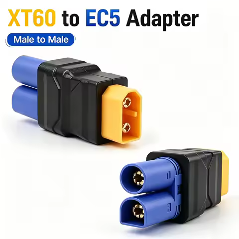 XT60 to EC5 Connector XT60 Male to EC5 Male Adapter Injection Molded RC Battery Adapter for LiPo Bat