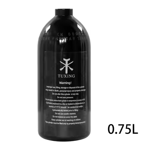TUXING 3000psi 200Bar 0.75L 750cc Aluminum Cylinder High Pressure Air Tank Oxygen CO2 Bottle Filling