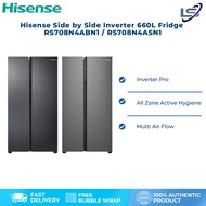 Hisense Side by Side Inverter Fridge 660L RS708N4ABN1 / RS708N4ASN1 Refrigerator Peti Sejuk