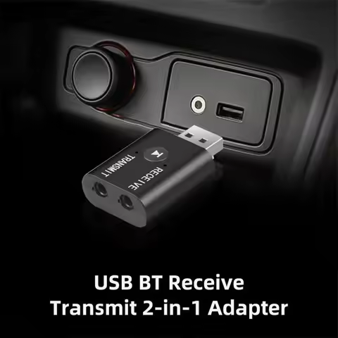BT-Compatib 5.0 Transmitter Receiver 2 IN 1 Wireless Audio 3.5mm USB Aux Adapter AptX Audio Codec
