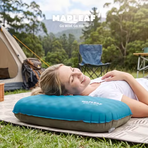 MAPLEAF Inflatable Air Pillow Cooling Ultralight 4 Layer Ergonomic Neck Support Backpacking Hammock 