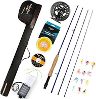 ANGLER DREAM Fly Fishing Rod and Reel Combo 3/5/8 WT Fly Fishing Combo for starter 4 pieces Fly Rod 