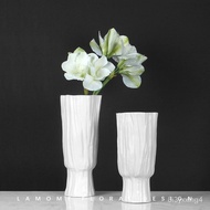 Simple Modern White Ceramic Floor Stand Vase Creative Flower Arrangement Decorative Flowerpot Ornaments Simulation Decor