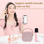 Promo Bluetooth Karaoke Speaker 2 Mic Set Salon Bluetooth Bt Karaoke Speaker With 3D Microphone