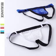 Men's Double Ding Underwear Sexy Thong Mesh Hollow Out See Through Comrade Underwear Foreign Trade Factory Direct Sales In Stock