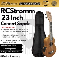 23 inch Concert Ukulele with Pickup EQ Sapele Wood KAPPA RCStromm Gamma 4 nylon string Guitar Beginner semi Ukulili