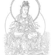 文殊观音菩萨素描线稿可用金笔描佛像257.31 A line drawing of Manjushri Guanyin Bodhisattva can be drawn with a gold pen