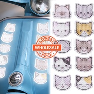 [ Wholesale Prices ] Night Warning Signs - Cartoon Cat Stickers - Personalised Decals - Reflective Car Sticker - Body Scratches Blocking Decor - for Motorcycle Electric Helmet