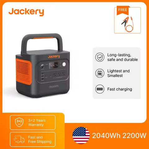 Jackery Explorer 2000 v2 with 12V Charging Cable,2200W output and 2040Wh of LiFePO₄ (LFP) capacity,5