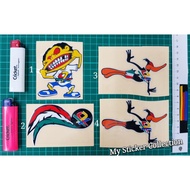 Pangkah Benetton Designs (Orang Jahat/Buruh/Burung Italty) Sticker Cutting Overlapping Reflective #p