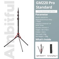 Ambitful GM220 Pro 210cm Aluminium Tripod Foldable  Light Stand Max Load 2.5KG For Studio Photograph